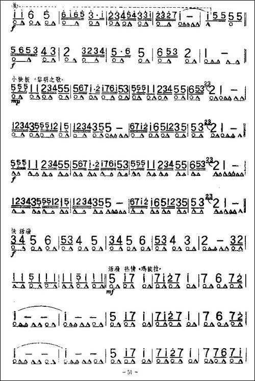哈萨克民歌组曲-口琴谱