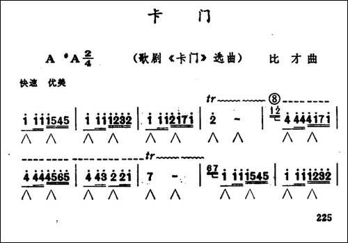 卡门-歌剧选曲-口琴谱