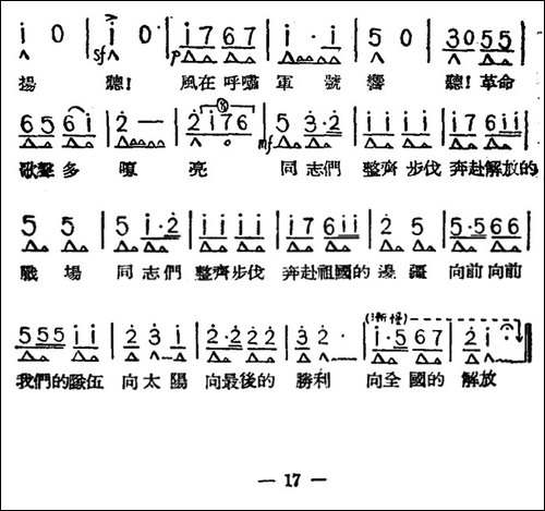 中国人民解放军进行曲-口琴谱