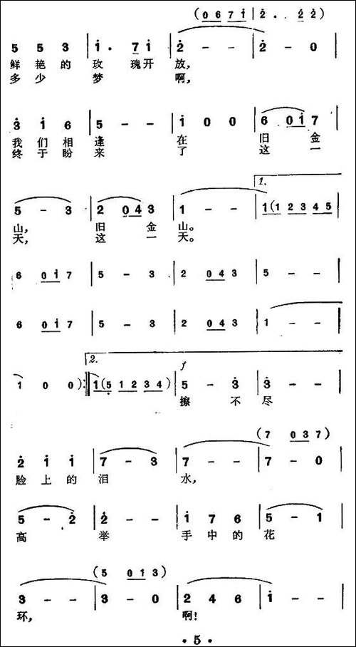 相逢在旧金山-美声曲谱