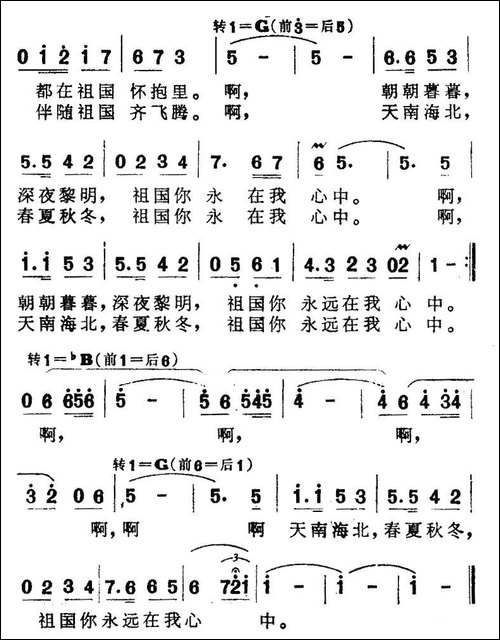 祖国永在我心中-赵兰词-尚德义曲-美声曲谱