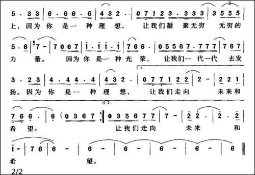 光荣与理想-美声曲谱