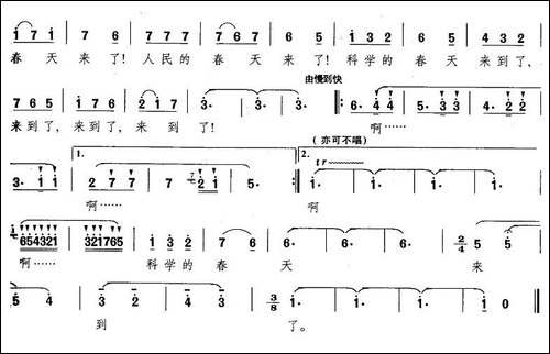 科学的春天来了-美声曲谱