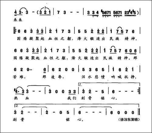 刻骨铭心-晓光词-徐沛东曲-美声曲谱