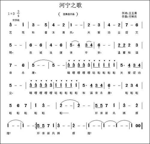 河宁之歌-美声曲谱