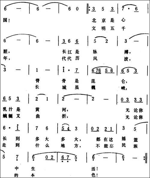 心儿紧贴着祖国--美声曲谱