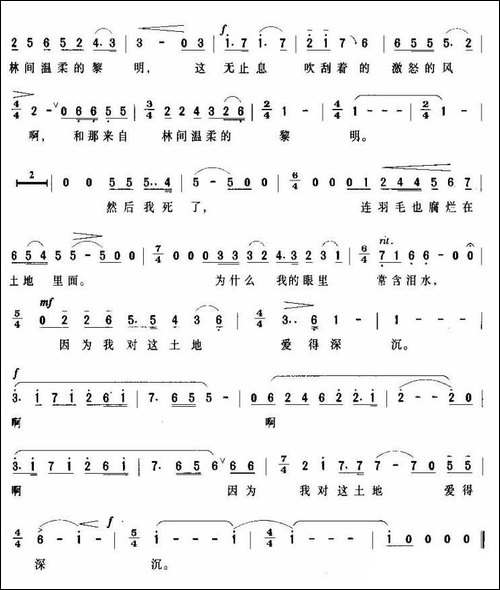 我爱这土地-艾青词-陆在易曲-美声曲谱