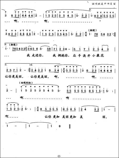 祖国，你是那样美丽-美声曲谱