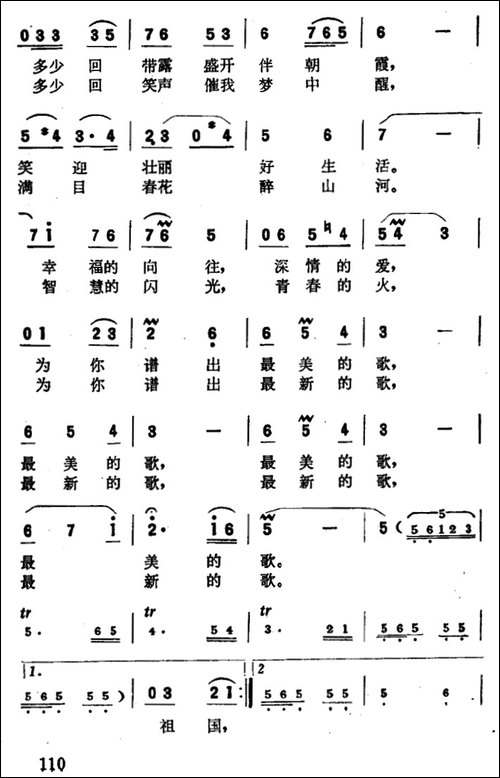 我为祖国唱支歌-陈克正词-肖冷曲-美声曲谱