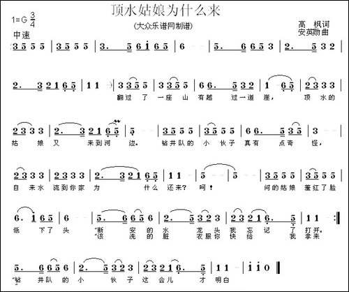 顶水姑娘为什么来-民歌
