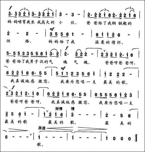 唱给爸爸的歌-李贵华、张文曜词-文良地曲