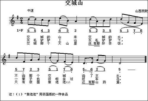 交城山-线、简谱混排版