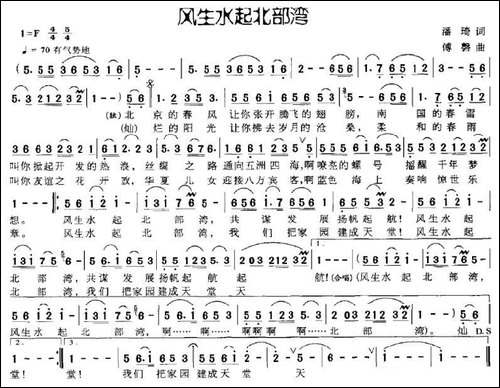 风生水起北部湾-潘琦词-傅磐曲