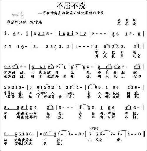 不屈不挠——写在甘肃舟曲泥石流灾害的日子里