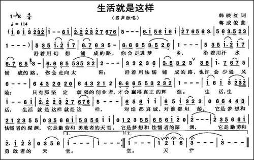 生活就是这样-韩映红词-蒋成俊曲