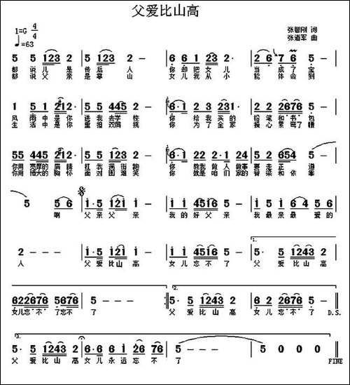 父爱比山高-张智刚词-张道军曲-民歌