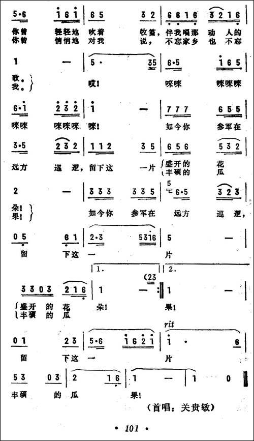 如今你在远方巡逻-民歌
