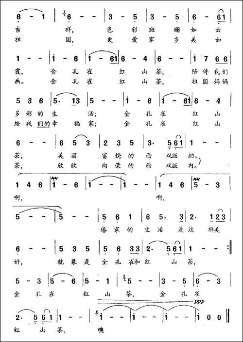 金孔雀和红山茶-民歌