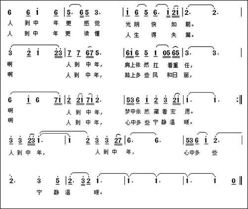 人到中年-林红词-孙学强曲-民歌