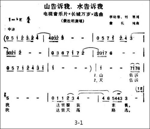 山告诉我，水告诉我-电视音乐片《长城万岁》选曲-民歌