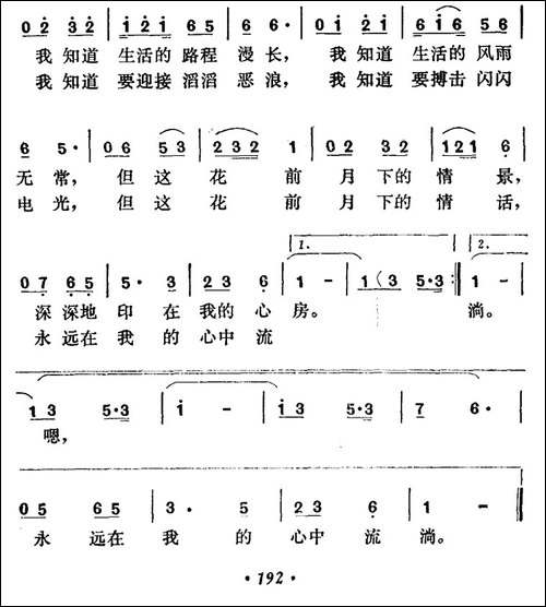 我知道-陈镒康词-徐锦江曲-民歌