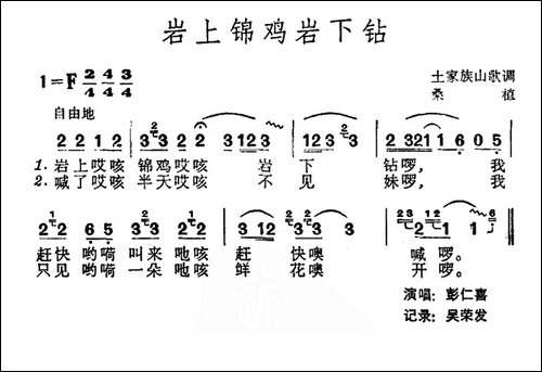 岩上锦鸡岩下钻-土家族山歌-民歌