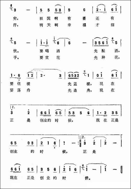 正是创业的时候-刘薇词-罗绍征曲