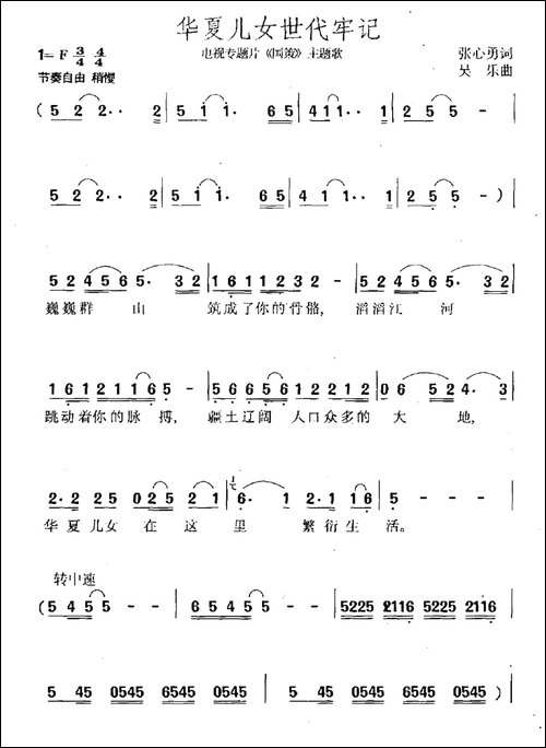 华夏儿女世代牢记-电视专题片《国策》主题曲