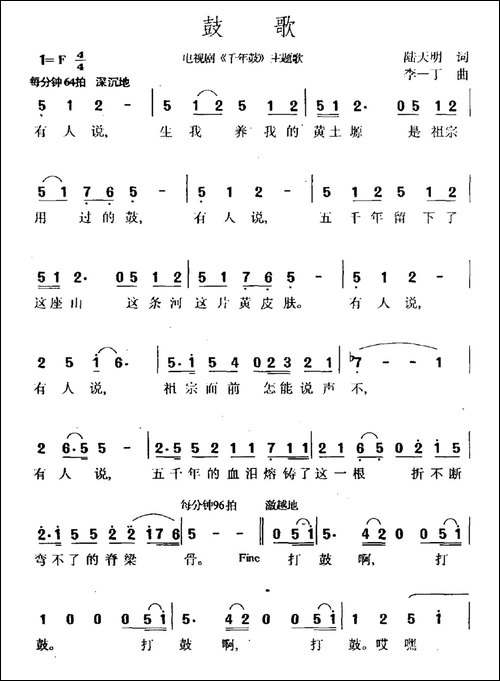 鼓歌-电视剧《千年鼓》主题曲