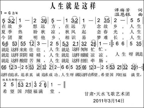 人生就是这样-谭梅芳词-温恩银曲
