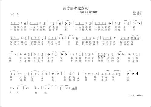 南方清水北方来-为南水北调工程作