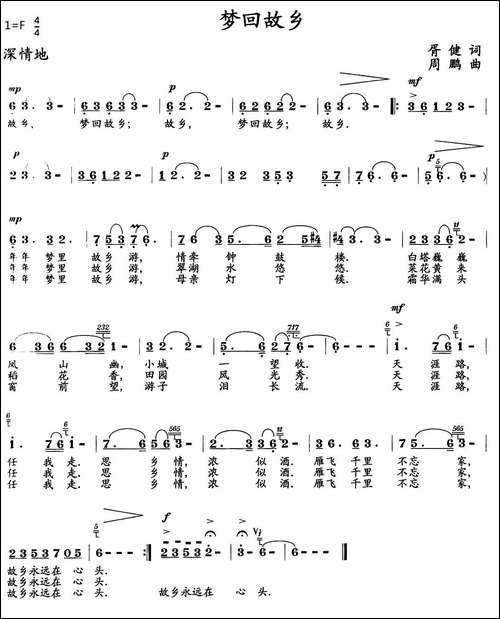梦回故乡-胥键词-周鹏曲