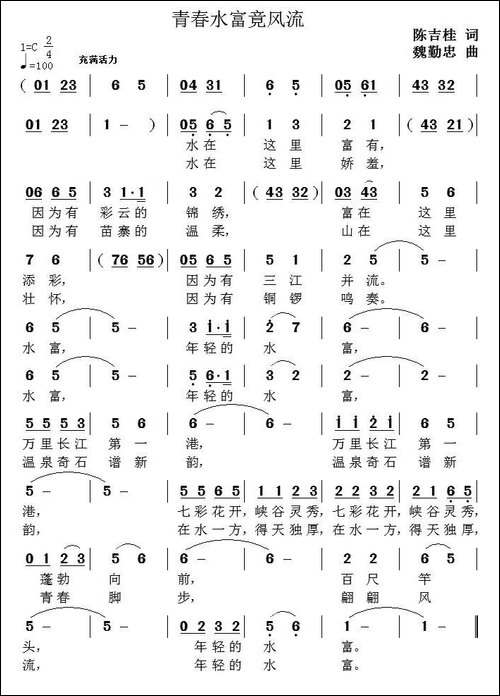 青春水富竟风流-陈吉桂词-魏勤忠曲