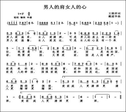 男人的肩女人的心-王继祥词