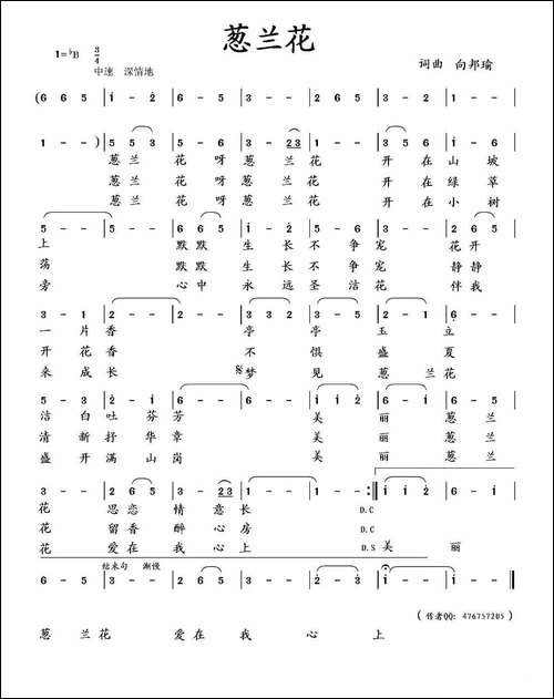 葱兰花-向邦瑜词-向邦瑜曲
