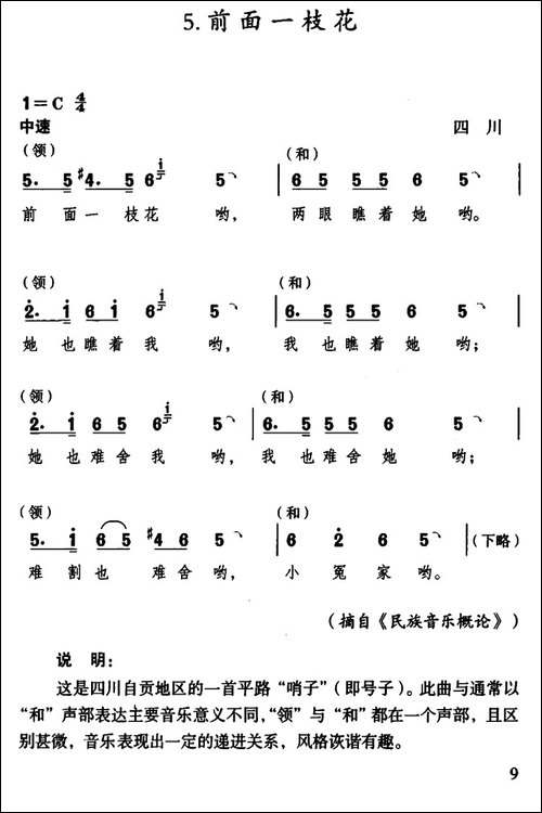 前面一枝花-四川民歌