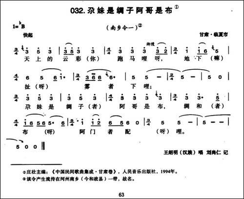尕妹是绸子阿哥是布