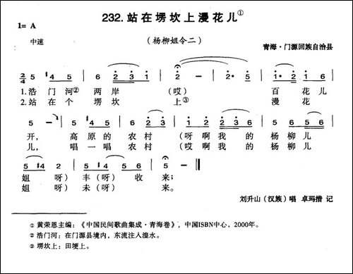 站在塄坎上浸花儿