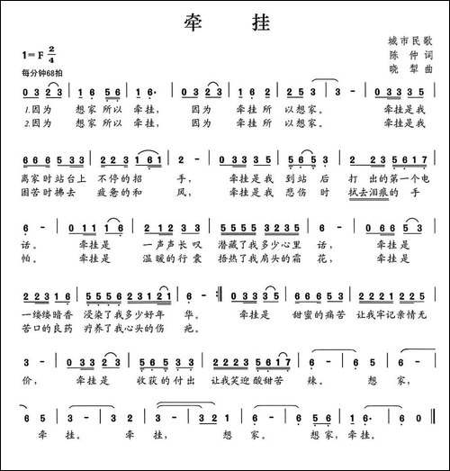 牵挂-陈仲词-晓犁曲