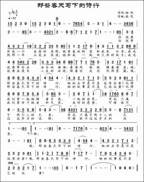 那些春天写下的诗行