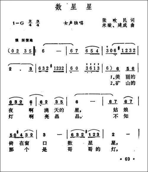 数星星-张畋民词-米璇、建成曲