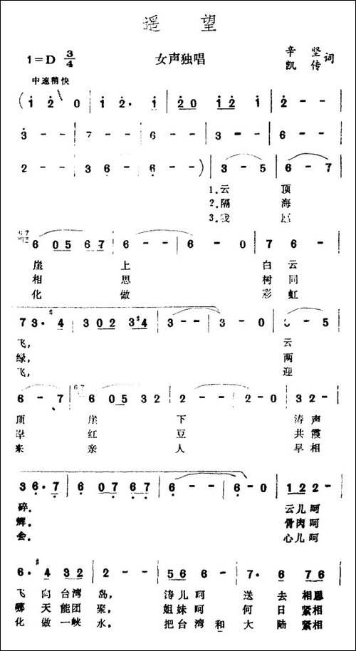 遥望-辛坚、凯传词--王酩曲