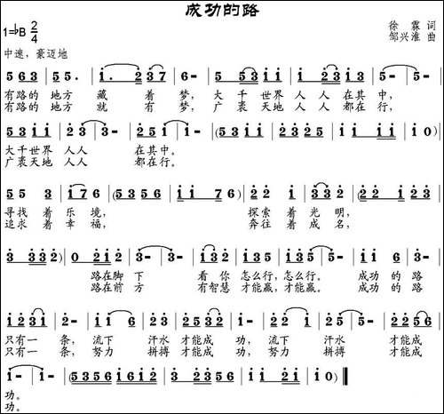 成功的路-徐霖词-邹兴淮曲