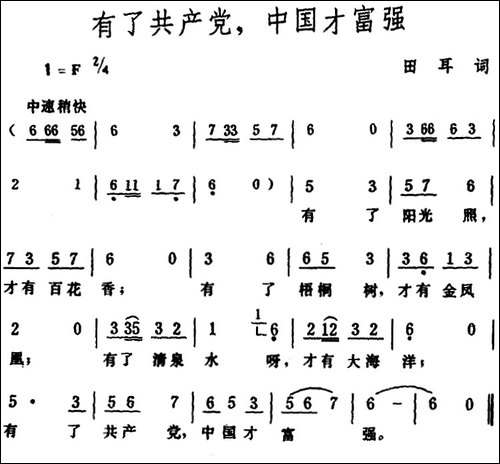 有了共产党，中国才富强--田耳词-生茂曲