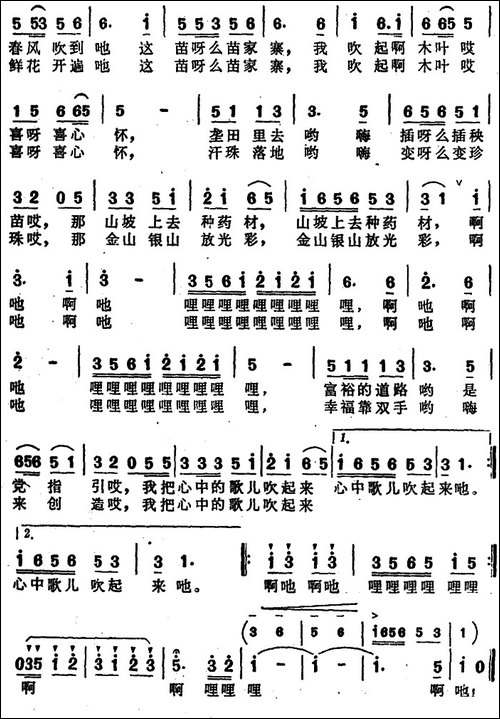 摘片木叶吹起来