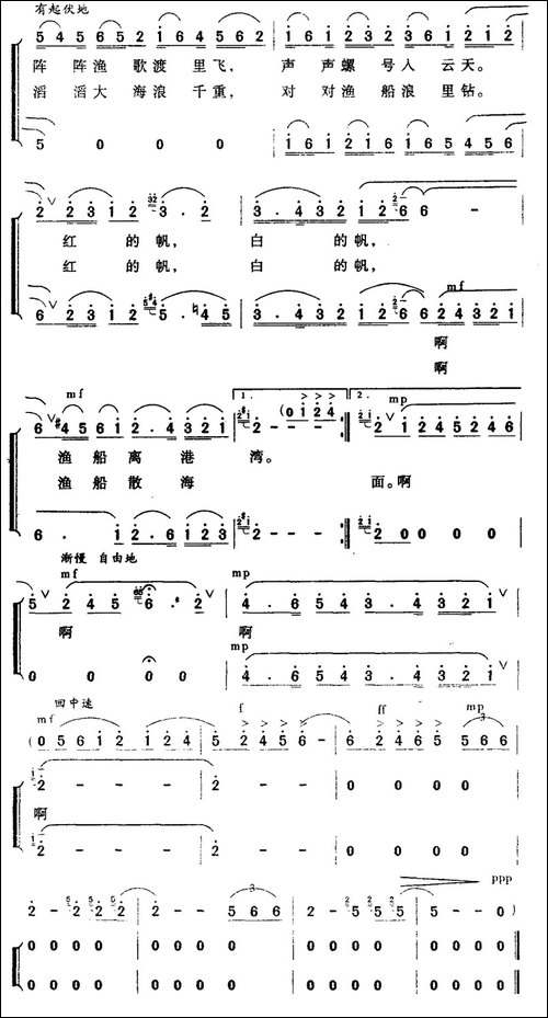 声乐套曲《海边抒怀》一、扬帆