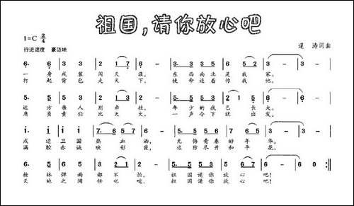 祖国，请你放心吧