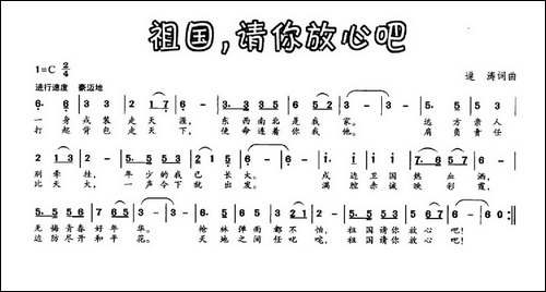 祖国，请你放心吧