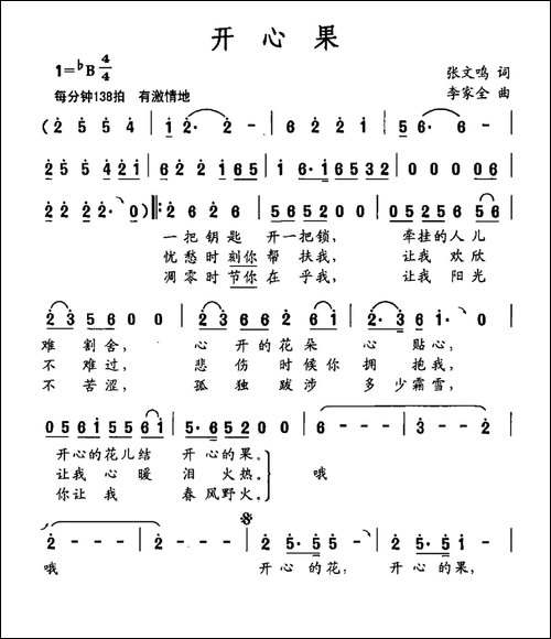 开心果-张文鸣词-李家全曲