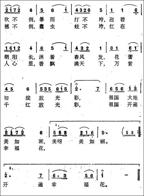 四个现代化是朵幸福花-